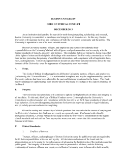 BU Code of Ethical Conduct