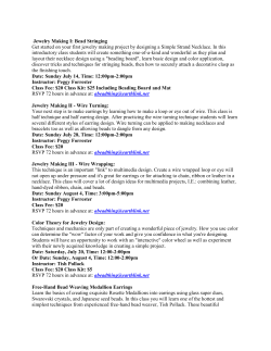 Jewelry Making I: Bead Stringing Get started on your first jewelry