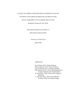 A Study Of Correlations Between Learning Styles Of