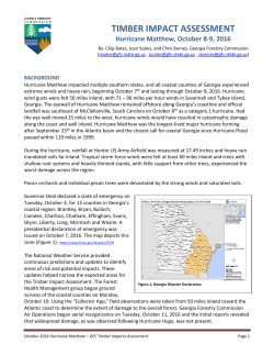 Timber Impact Assessment for Hurricane Matthew