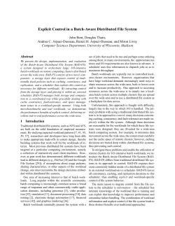 Explicit Control in a Batch-Aware Distributed File System