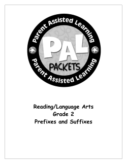 Reading/Language Arts Grade 2 Prefixes and Suffixes