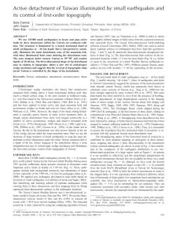 Active detachment of Taiwan illuminated by small