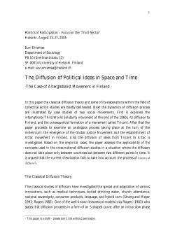 The Diffusion of Political Ideas in Space and Time
