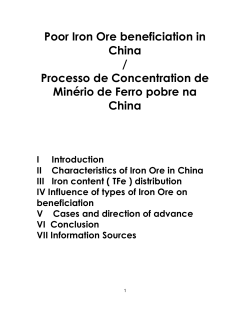 Poor Iron Ore beneficiation in China / Processo de