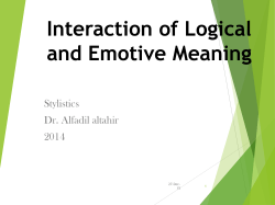3. Interaction of Logical and Emotive Meaning