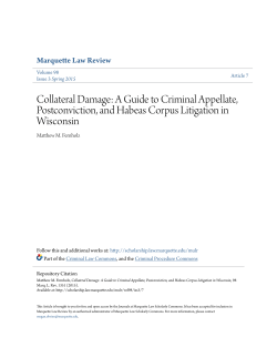 Collateral Damage: A Guide to Criminal Appellate, Postconviction