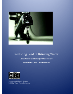Reducing Lead in Drinking Water - Minnesota Department of Health