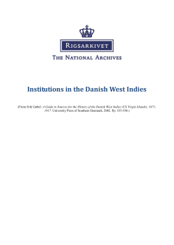 Institutions in the Danish West Indies