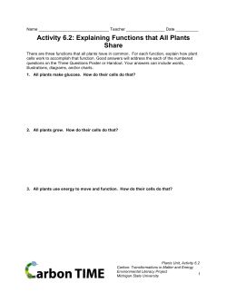 Activity 6.2: Explaining Functions that All Plants Share