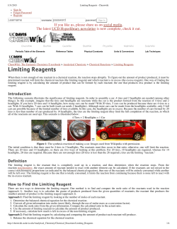 Limiting Reagents - Chemwiki