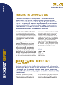 brokers` report - Borden Ladner Gervais LLP