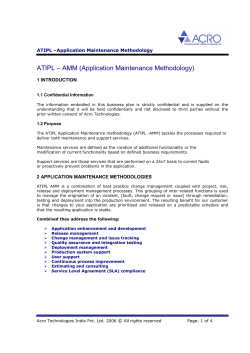 ATIPL &ndash; AMM (Application Maintenance Methodology)