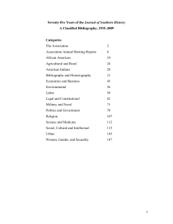 JSH bibliography, 1935&ndash;2009 - Journal of Southern History