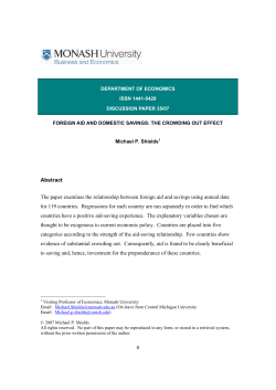 0 Abstract The paper examines the relationship between foreign aid