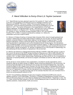 F. Ward Whicker is Forty-First L.S. Taylor Lecturer