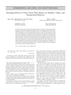 Diverging Effects of Clean Versus Dirty Money on Attitudes, Values