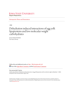 Dehydration induced interactions of egg yolk lipoproteins and low
