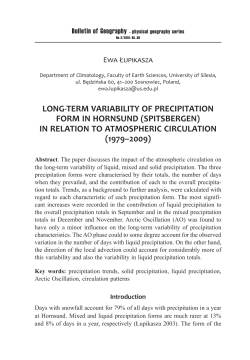 long-term variability of precipitation form in hornsund