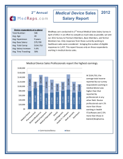 2012 Medical Device Sales Salary Report