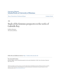 Study of the feminine perspective in the works of Gabrielle Roy