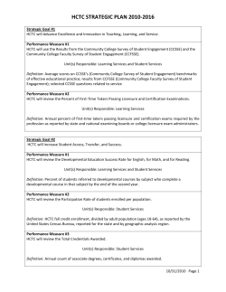 HCTC 2010-2016 Strategic Plan