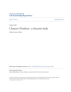 Chaucer`s Pandarus : a character study