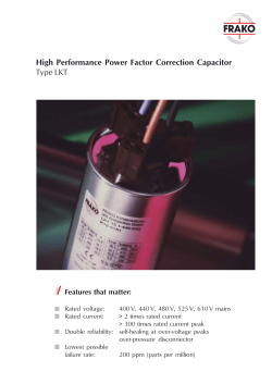 High Performance Power Factor Correction Capacitor Type LKT