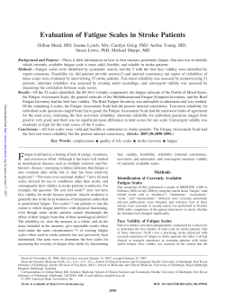 Evaluation of Fatigue Scales in Stroke Patients
