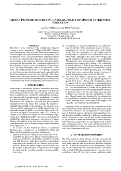 signal properties reducing intelligibility of speech after