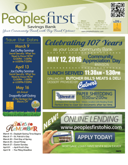 2016 March - Peoples First Savings Bank