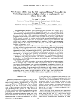 Nickel-copper sulfides from the 1959 eruption of Kilauea Volcano