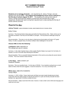 Suggested Summer Reading - Fort Bend Christian Academy