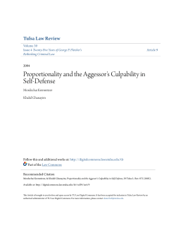 Proportionality and the Aggressors Culpability in Self