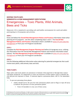 Toxic Plants, Wild Animals, Bees and Ticks