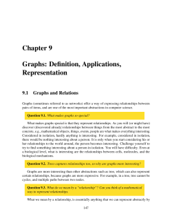 Chapter 9 Graphs: Definition, Applications, Representation