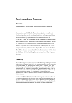 Geochronologie und Orogenese