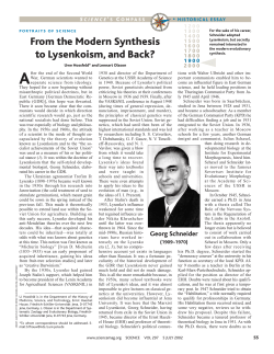 From the Modern Synthesis to Lysenkoism, and