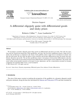 A differential oligopoly game with differentiated goods and sticky