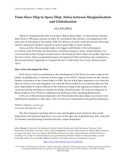 From Slave Ship to Space Ship: Africa between Marginalization and