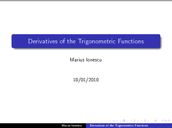 Derivatives of the Trigonometric Functions