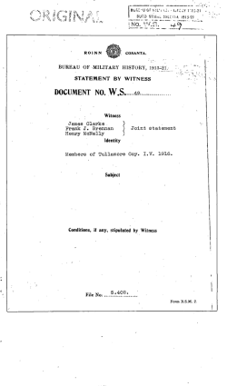 ROINN COSANTA. BUREAU OF MILITARY HISTORY, 1913