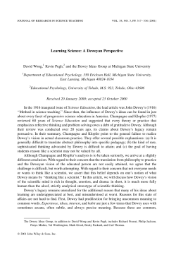 Learning science: A Deweyan perspective