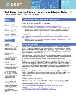 Dark Energy and the Origin of the Universe