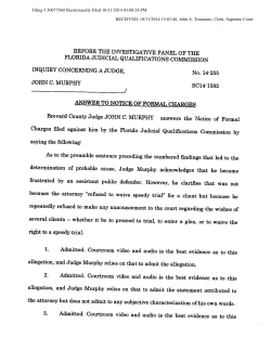 Charges filed against him by the Florida Judicial Qualifications