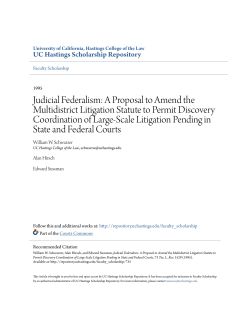 Judicial Federalism: A Proposal to Amend the Multidistrict Litigation