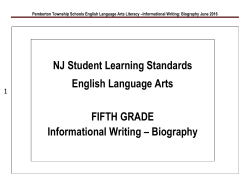 Grade 5 Informational Writing - Biography
