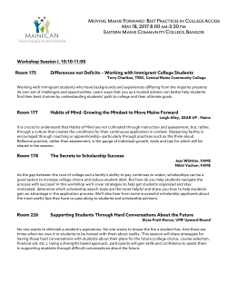Session Descriptions - Maine College Access Network