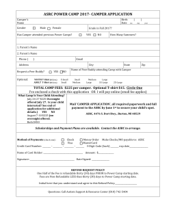 ASRC POWER CAMP 2017- CAMPER APPLICATION