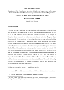 Presentation made by Mr. Peter Munkácsi